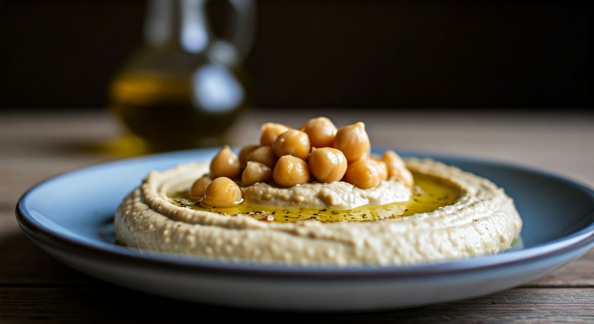Roasted Garlic Hummus recipe - Mediterranean easy difficulty dish