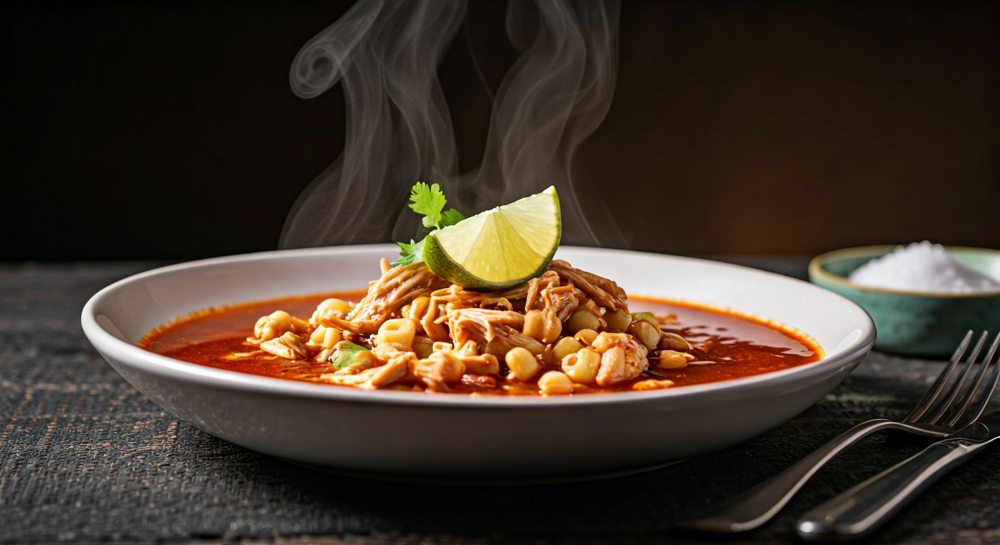 Spicy Chicken Pozole recipe - Mexican medium difficulty in Comfort Food, Main Course category
