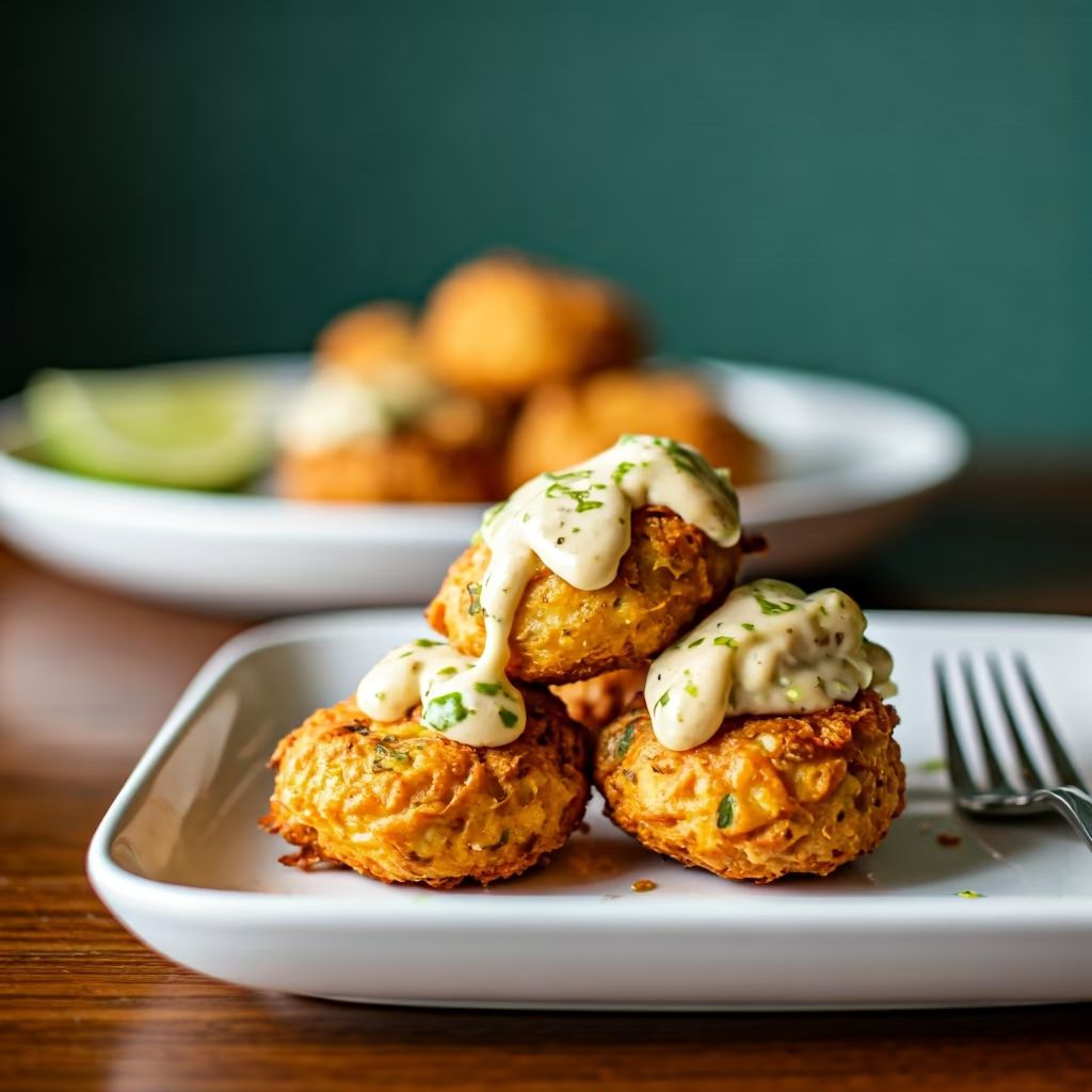 Conch Fritters with Key Lime Aioli recipe - Caribbean medium difficulty in Appetizers, Shellfish category