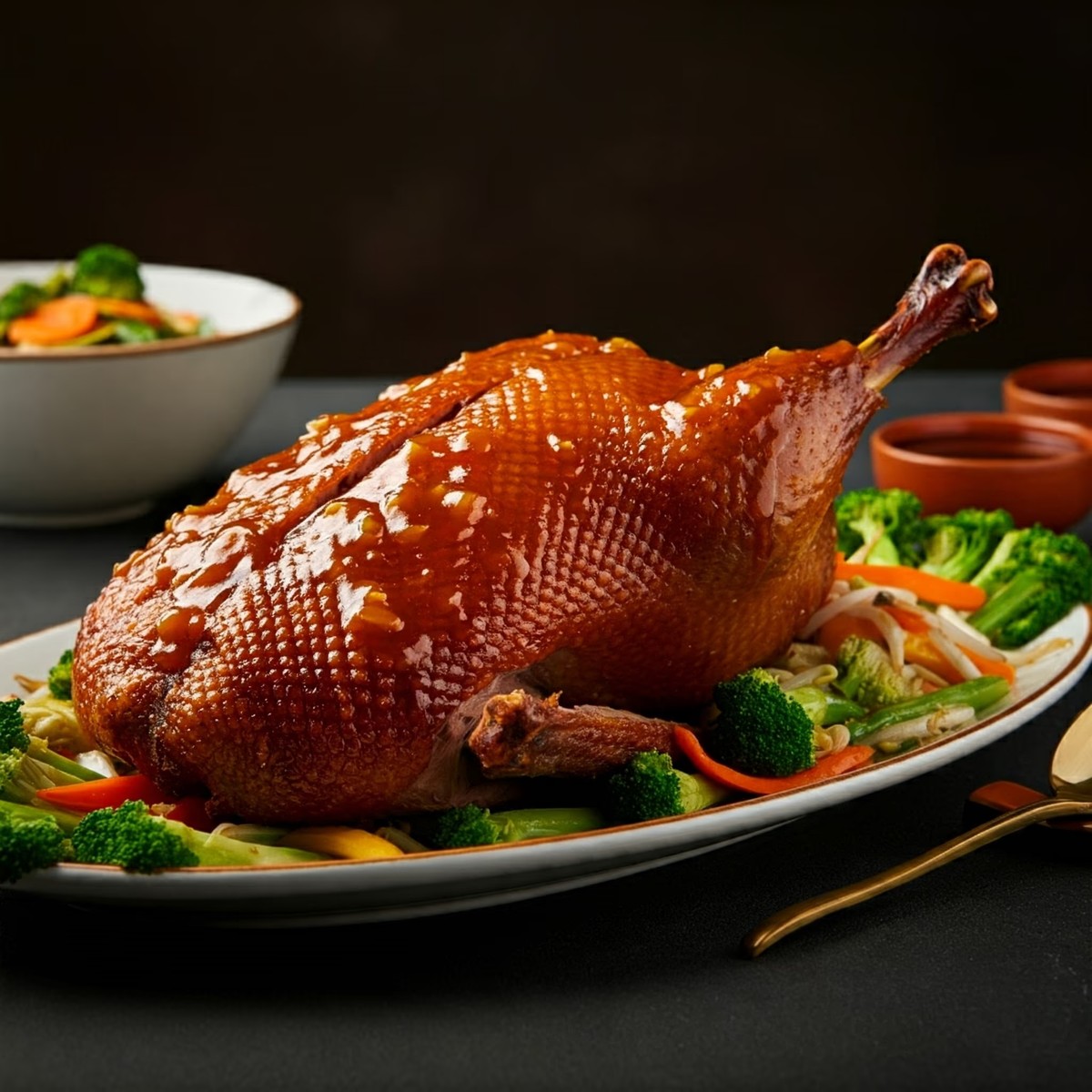 Crispy Roasted Duck with Orange Glaze Recipe @ TotallyChefs