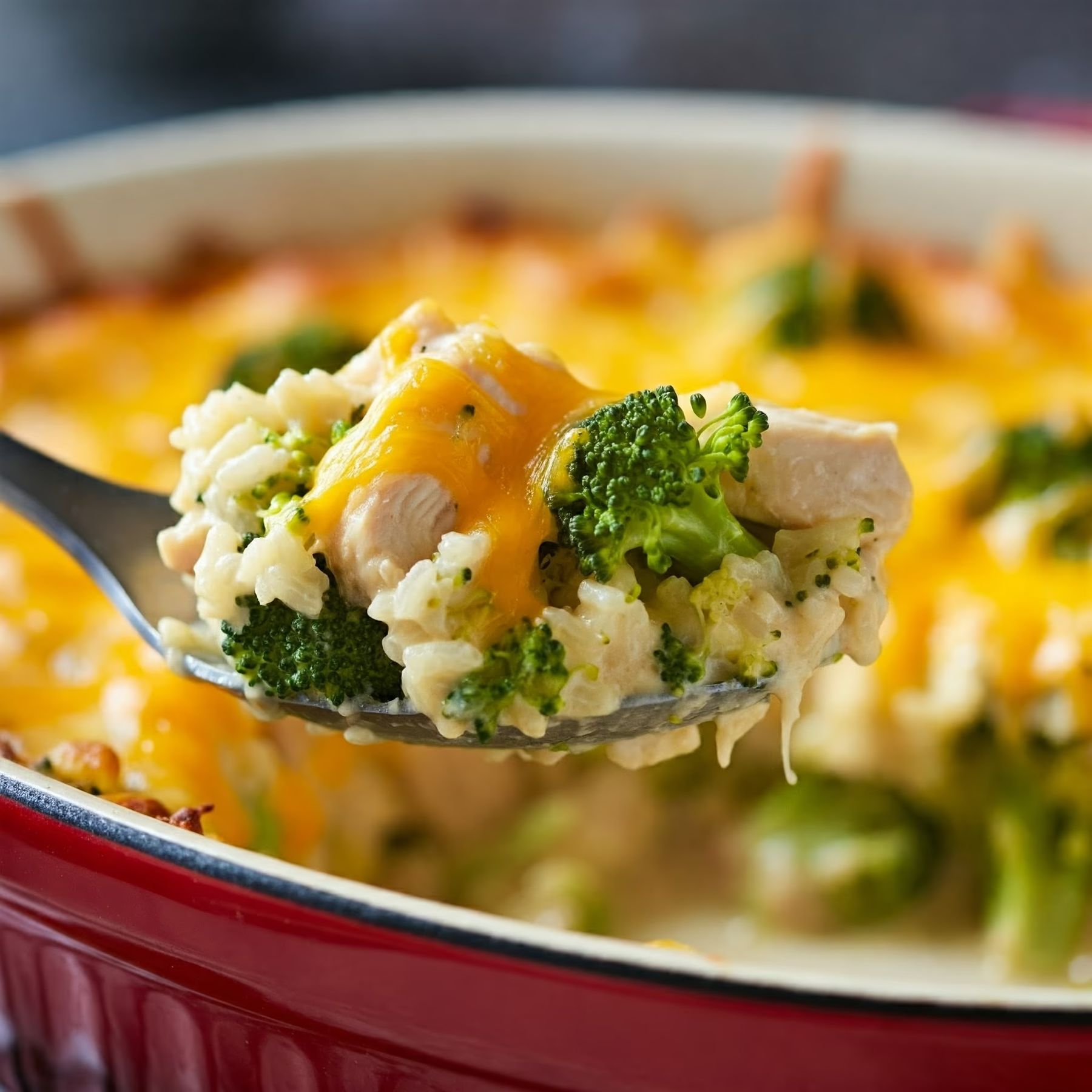 Cheesy Chicken Broccoli Rice Casserole recipe - American easy difficulty in Casseroles, Cheese Dishes, Chicken category