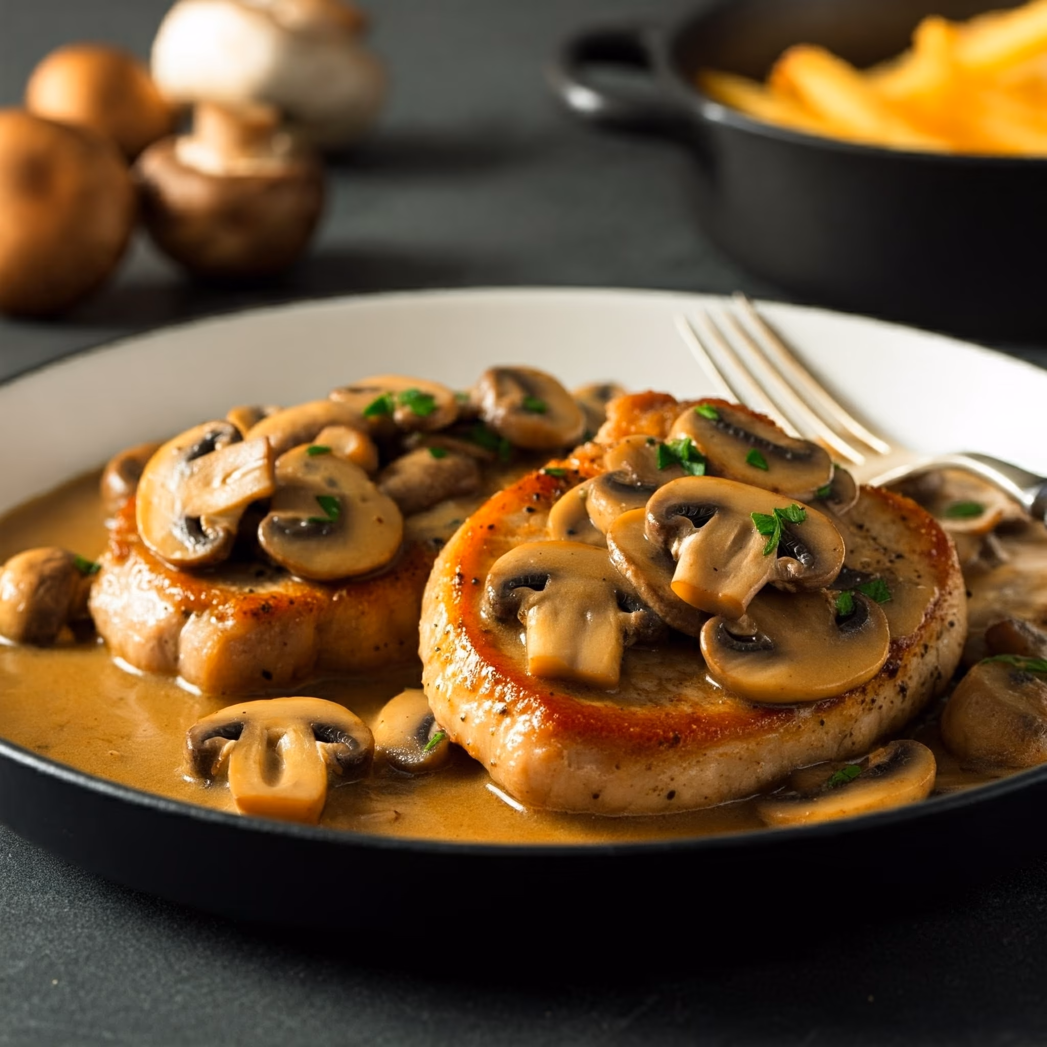 Easy Golden Mushroom Pork recipe - American easy difficulty in Main Dishes, Family-Style Meals, Pork category