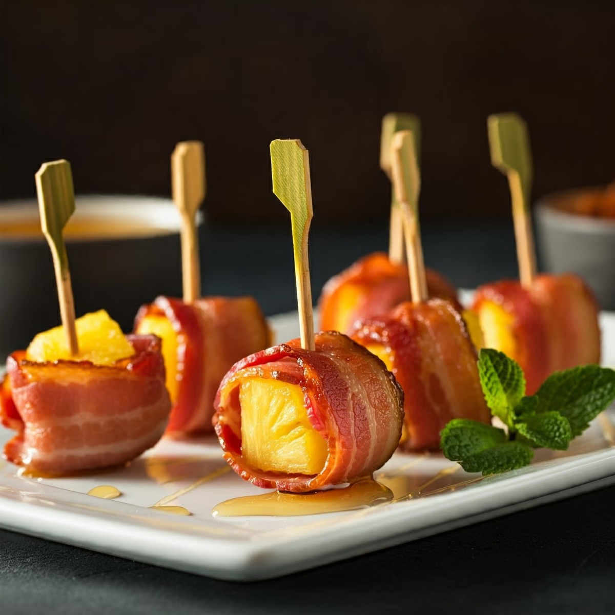 Bacon Wrapped Pineapple Bites Recipe @ TotallyChefs