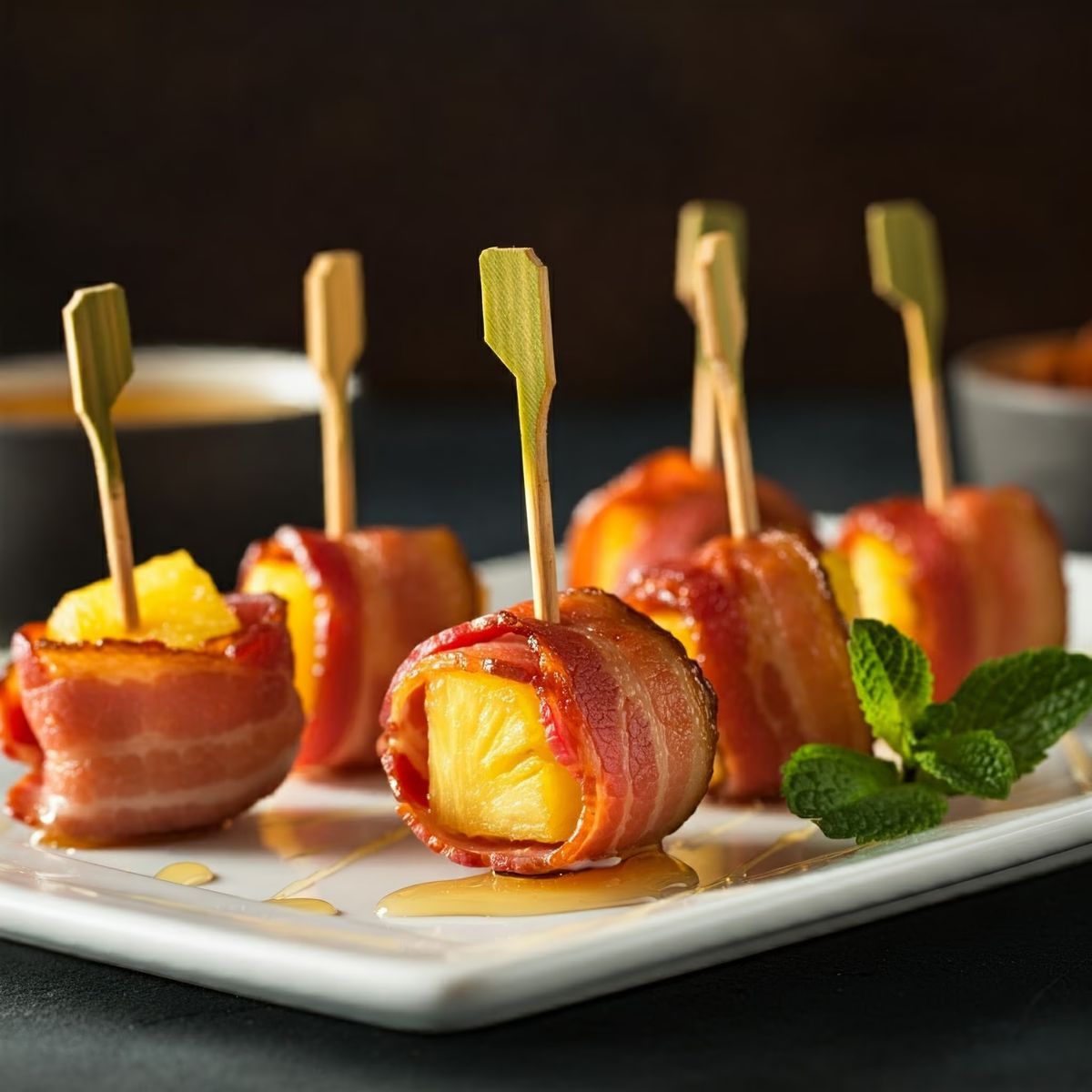 Bacon Wrapped Pineapple Bites recipe - American easy difficulty dish