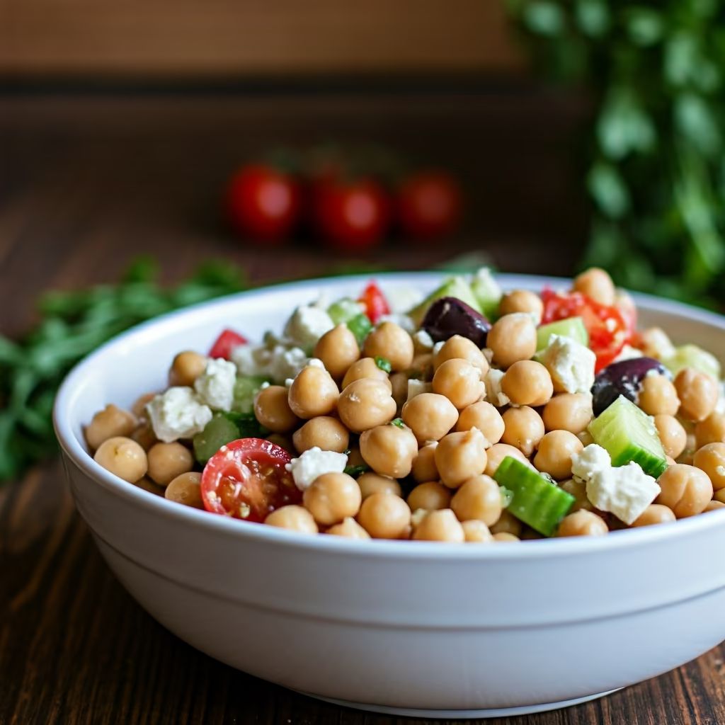 Mediterranean Chickpea Salad recipe - delicious easy difficulty in Vegetarian, Mediterranean Diet  category