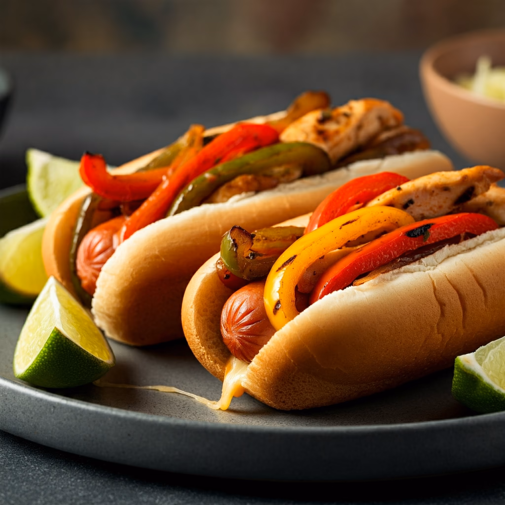 Fajita Hot Dogs recipe - delicious easy difficulty in Street Food, Beef, Pork category