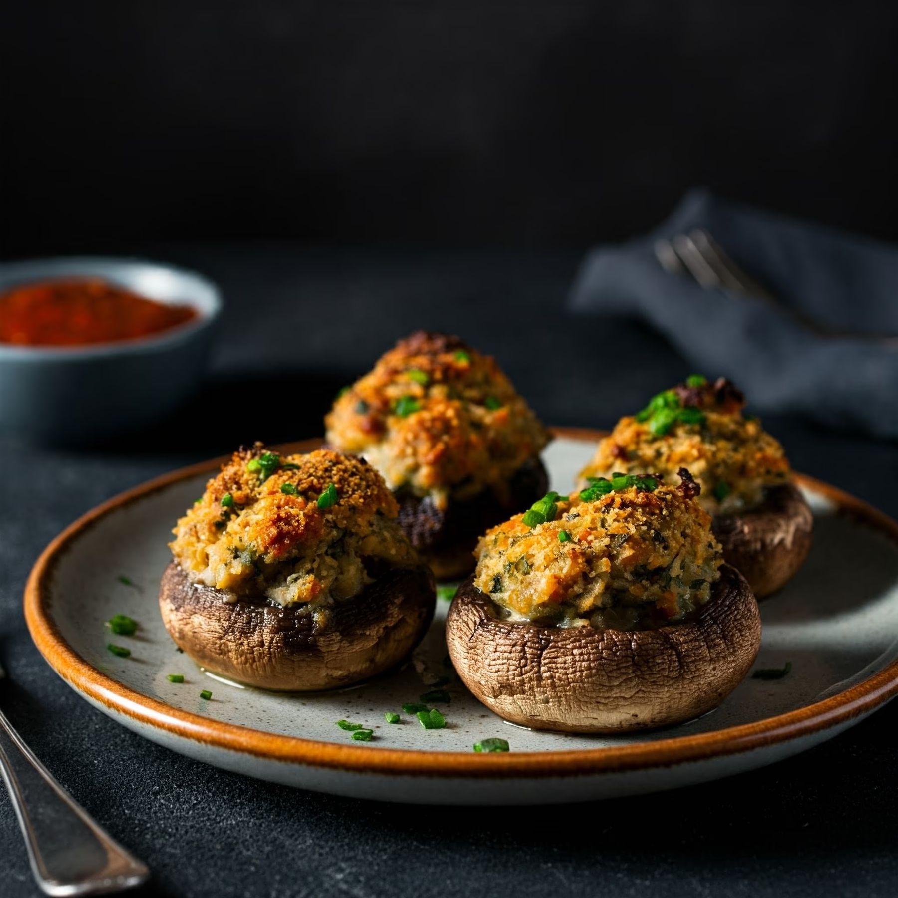 Stuffed Mushrooms recipe - delicious medium difficulty in Snacks, Party Food, Appetizers category