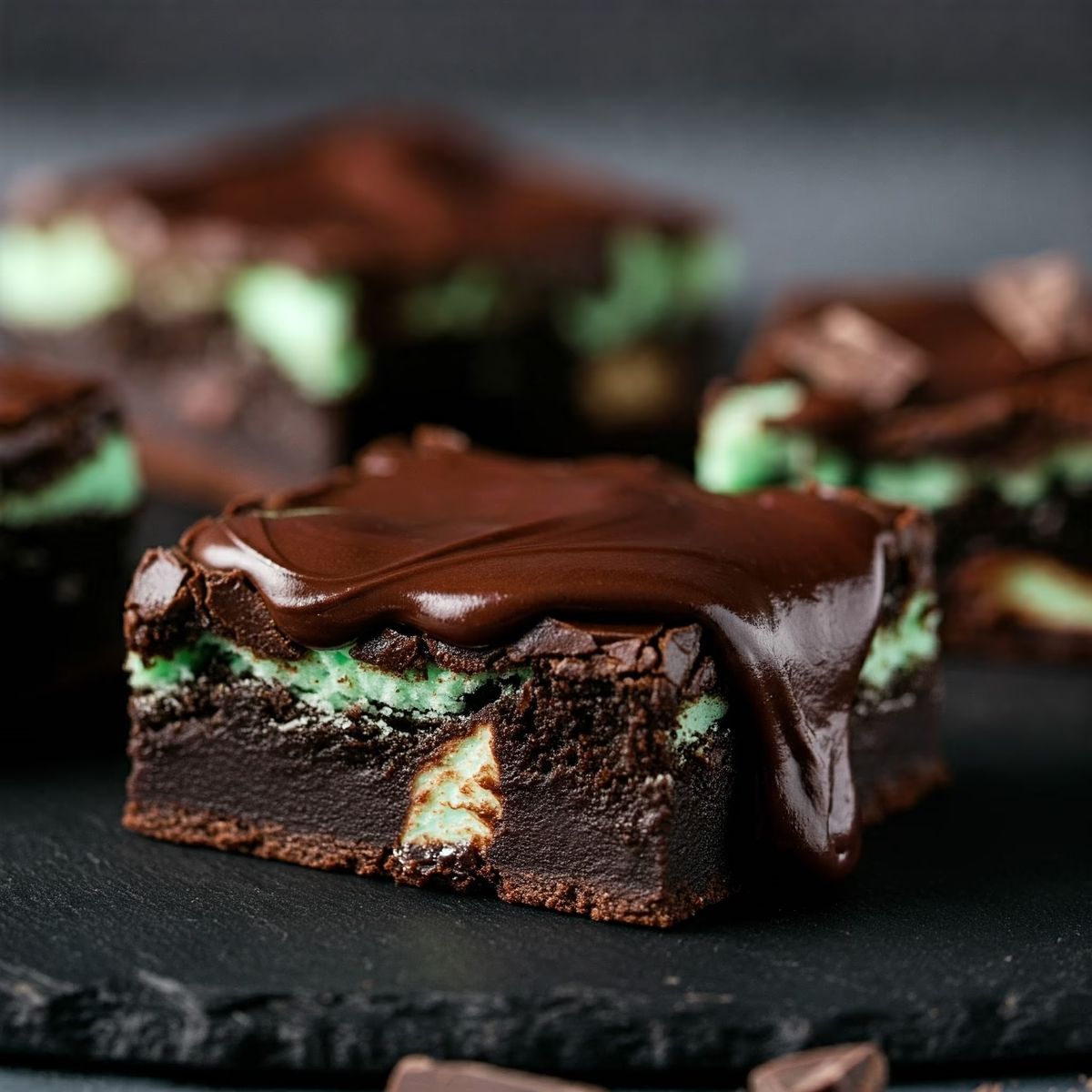 Mint Brownies with Chocolate Ganache recipe - American medium difficulty dish