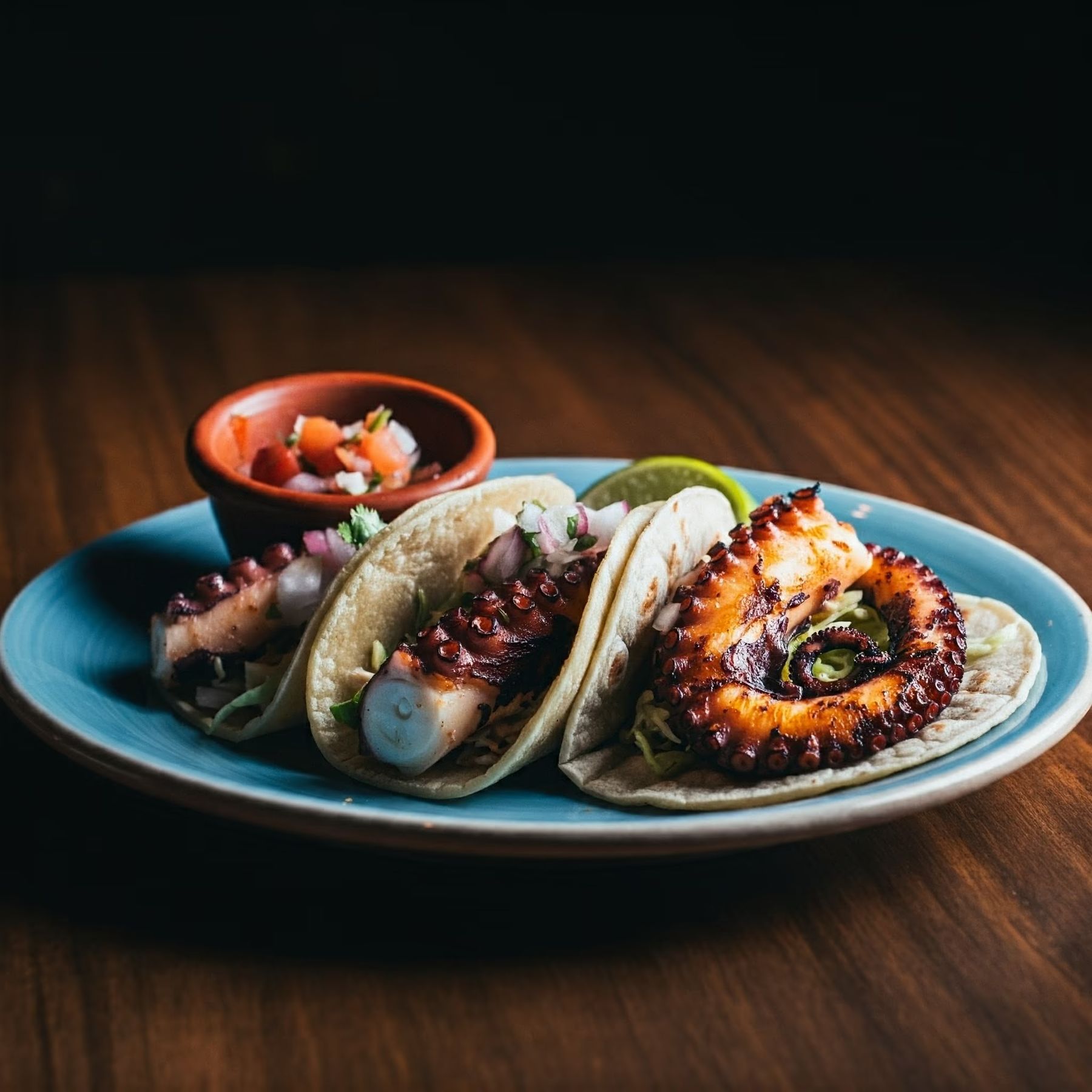 Grilled Octopus Tacos recipe - delicious medium difficulty in Grilling, Tacos & Wraps, Seafood category