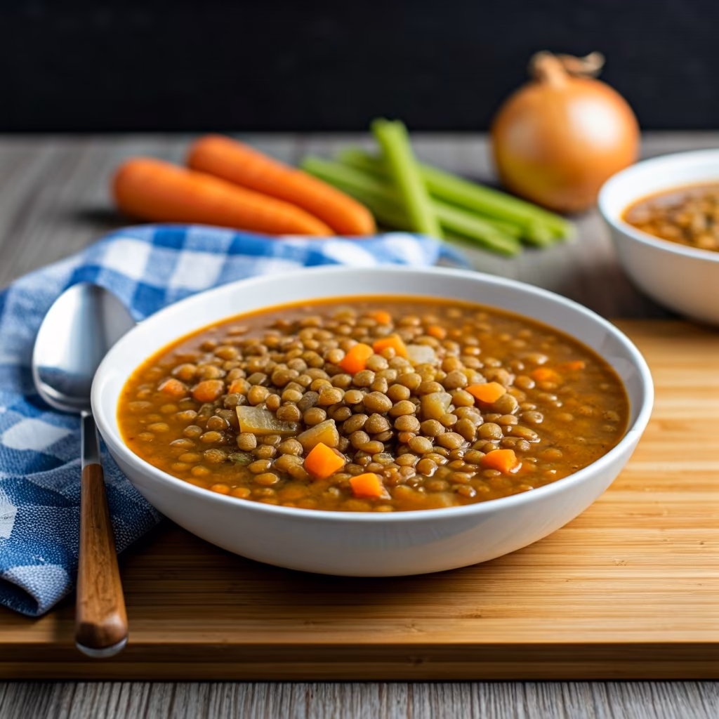 Chunky Lentil Vegetable Soup recipe - delicious easy difficulty in Vegetarian category