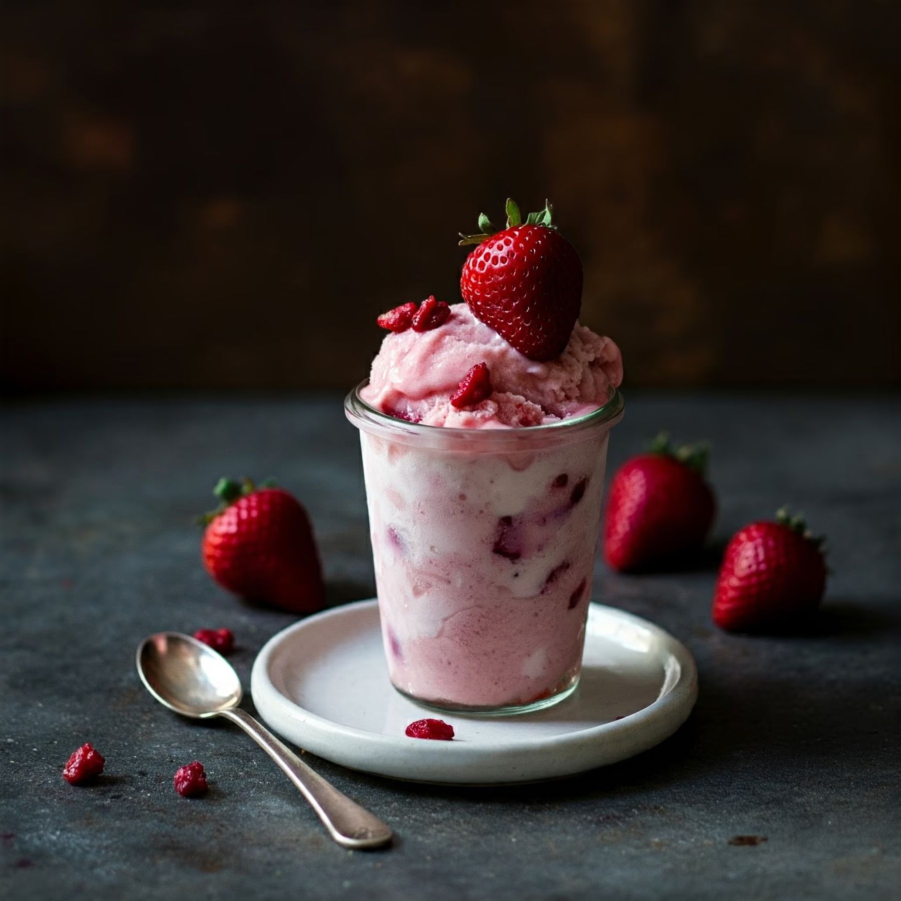 Three Ingredient Strawberry Frozen Yogurt recipe - American easy difficulty in Treats, Ice Cream, Yogurt category