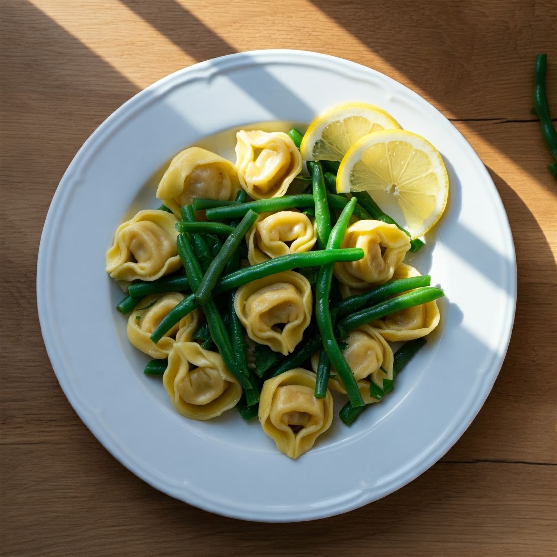 Tortellini with Green Beans and Lemon recipe - delicious easy difficulty in Healthy Meals, Pasta category