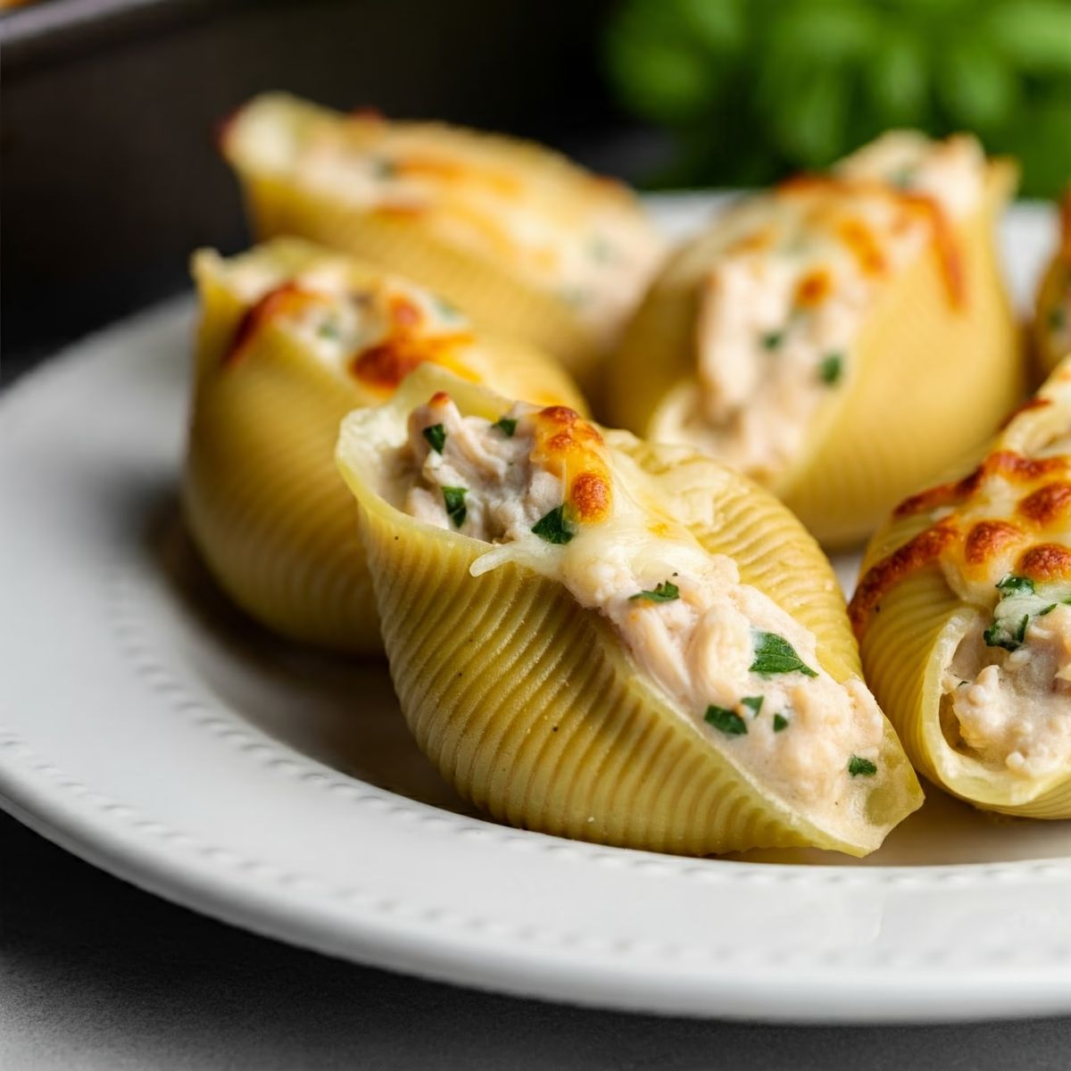 Chicken Alfredo Stuffed Shells recipe - American easy difficulty dish