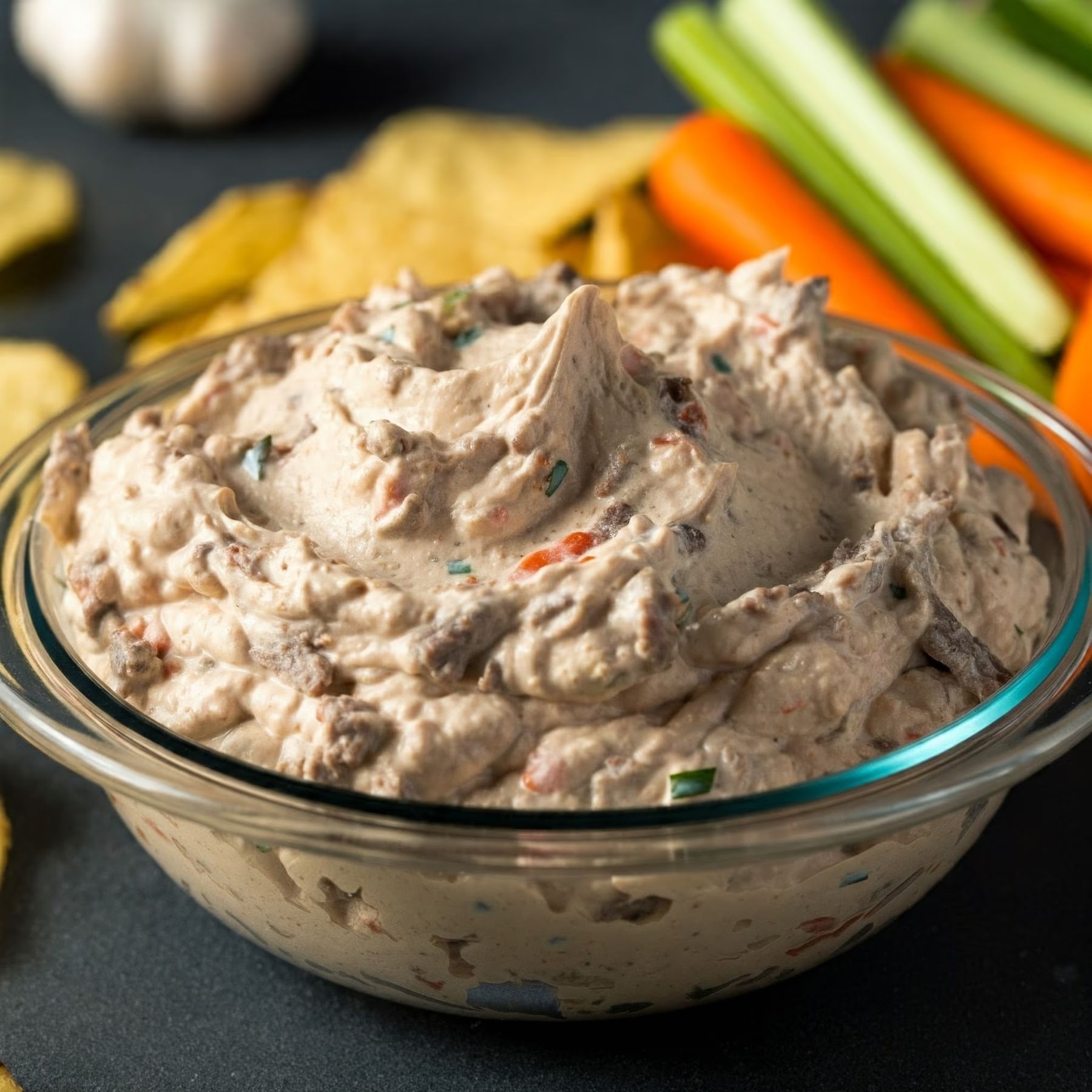 Chipped Beef Garlic Dip recipe - delicious easy difficulty in Party Food, Dips & Spreads category