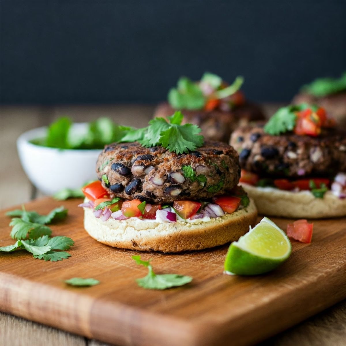 Salsa-Black Bean Burgers recipe - American medium difficulty dish