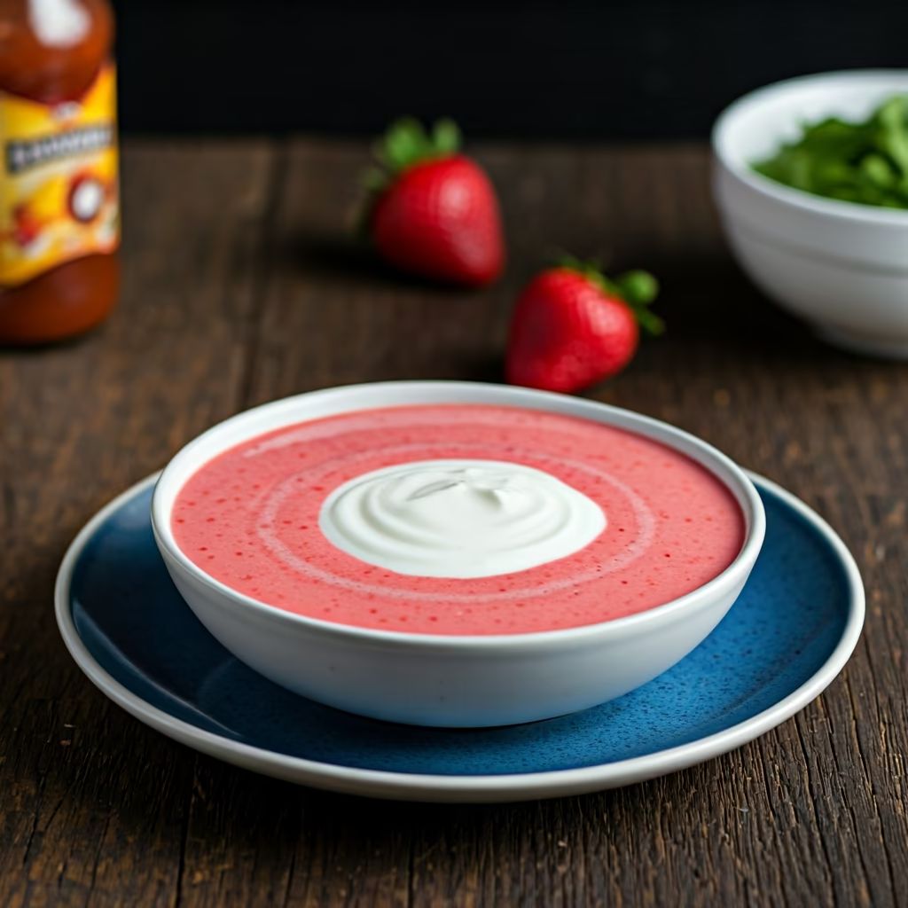 Chilled Strawberry Basil Soup recipe - American easy difficulty dish