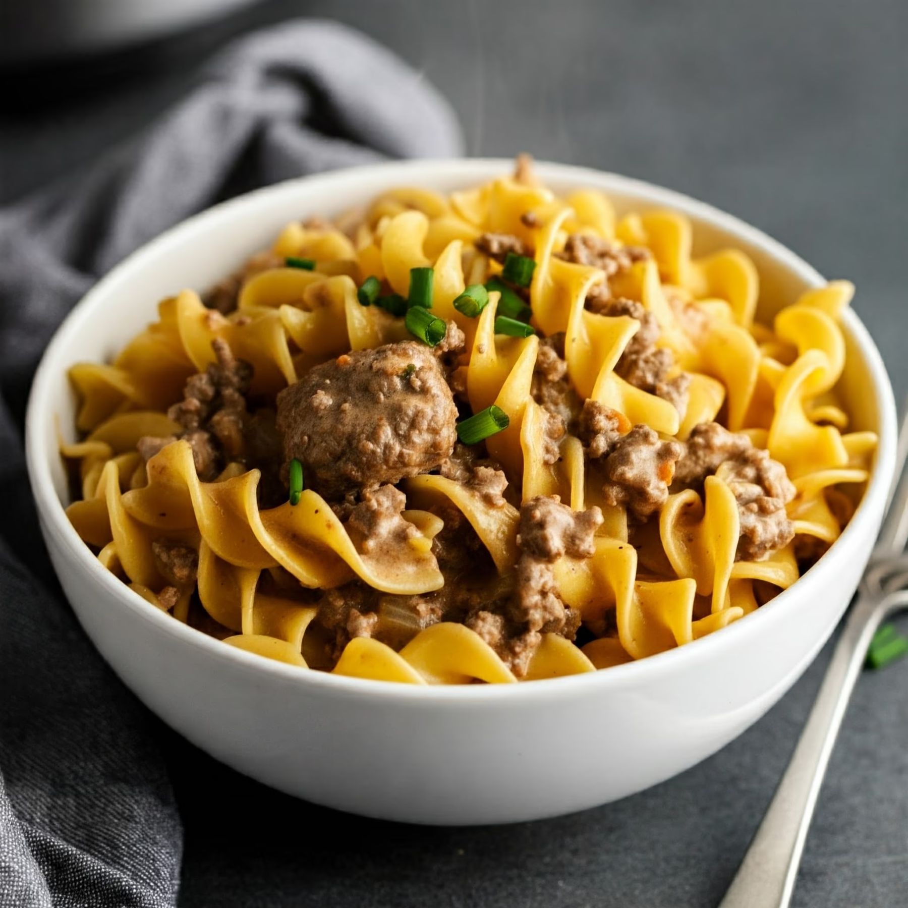 Instant Pot Hamburger Stroganoff recipe - American easy difficulty in Instant Pot, Beef, Pasta category