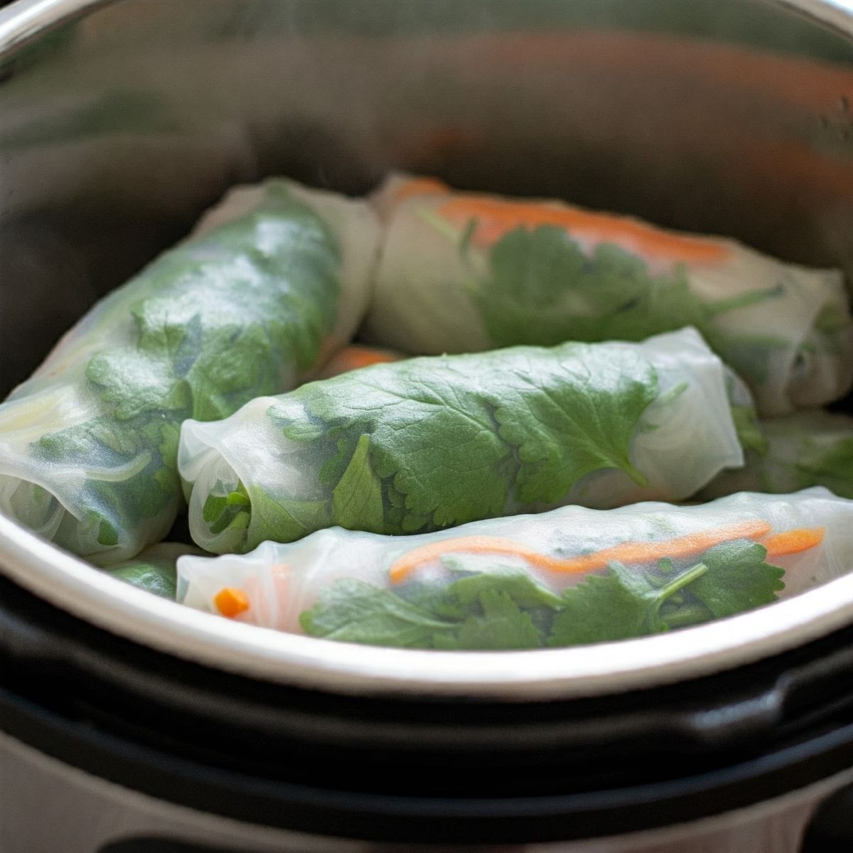 Instant Pot Steamed Vegan Spring Rolls recipe - American easy difficulty dish