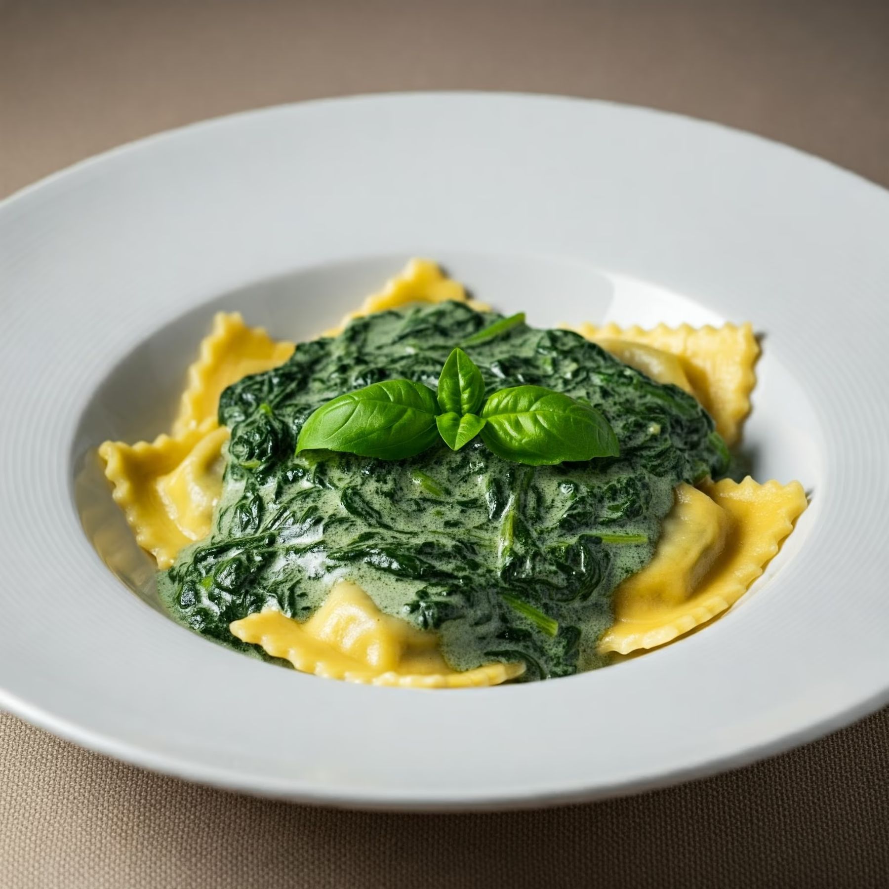  Ravioli with Creamy Spinach recipe - American easy difficulty in Vegetarian, Pasta, Vegetables category