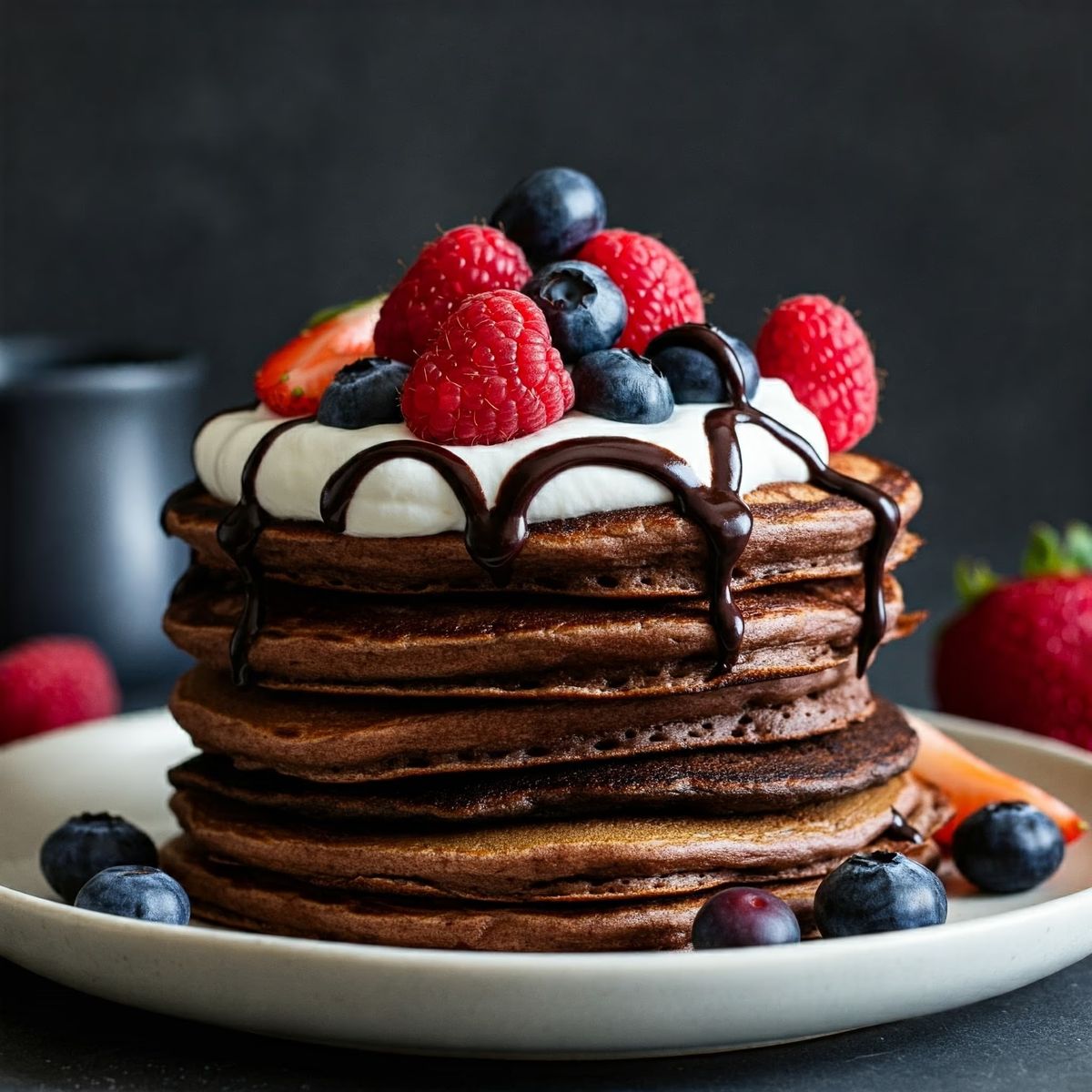 Whole Wheat Chocolate Pancakes recipe - American easy difficulty dish