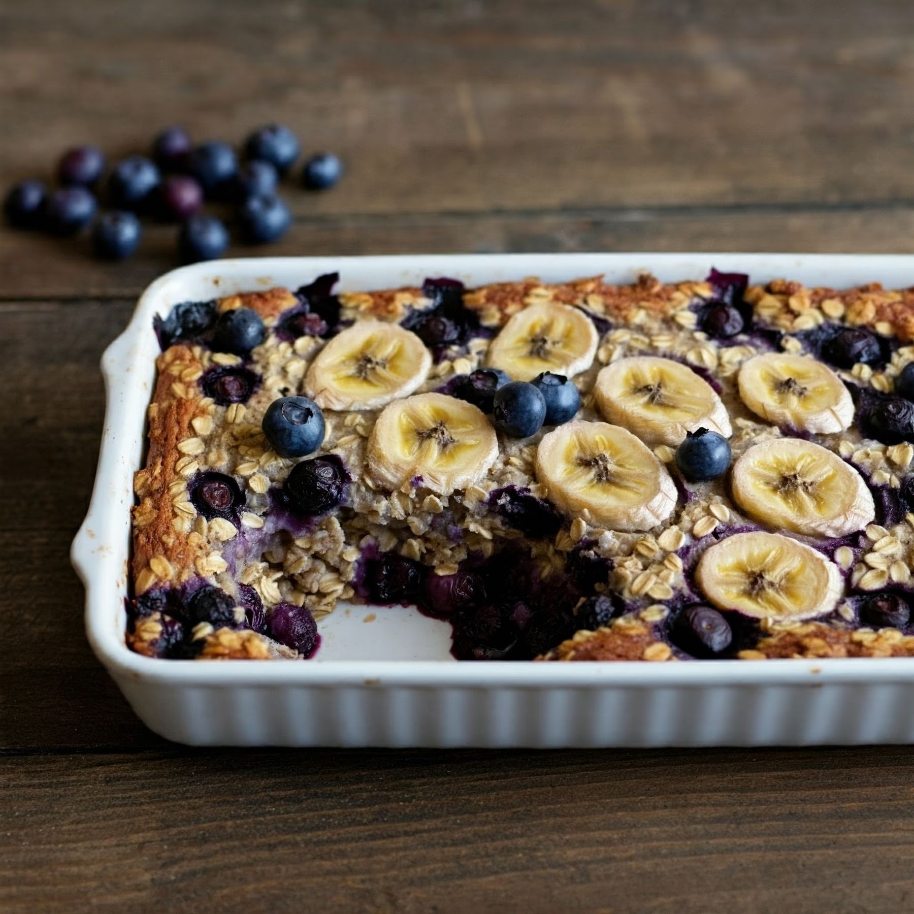 Blueberry Banana Oatmeal Bake recipe - delicious easy difficulty in Breakfast, Baking, Dairy Free category