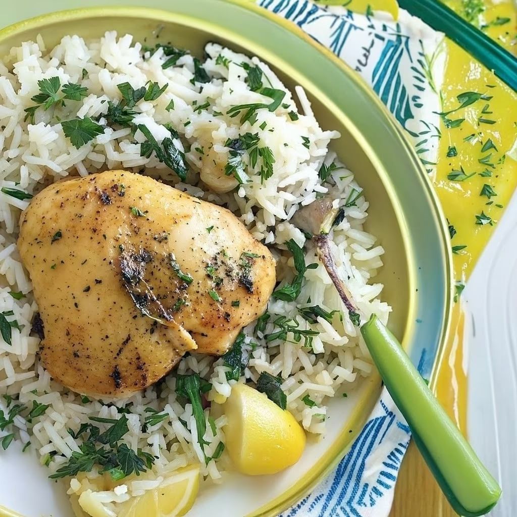 Zesty Lemon Herb Chicken and Rice recipe - American medium difficulty dish
