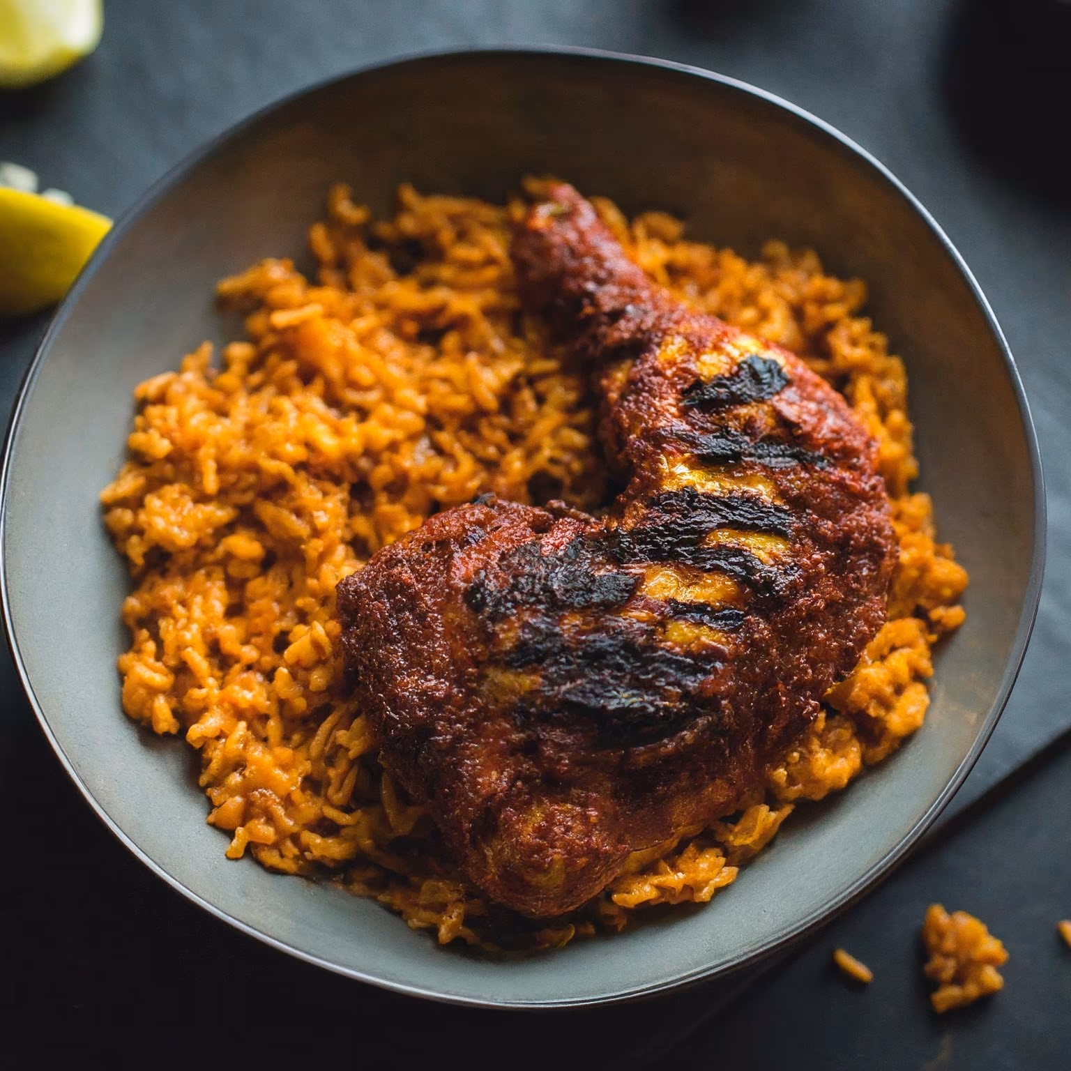 Suya Spiced Grilled Chicken with Jollof Rice recipe - delicious medium difficulty in Grilling category
