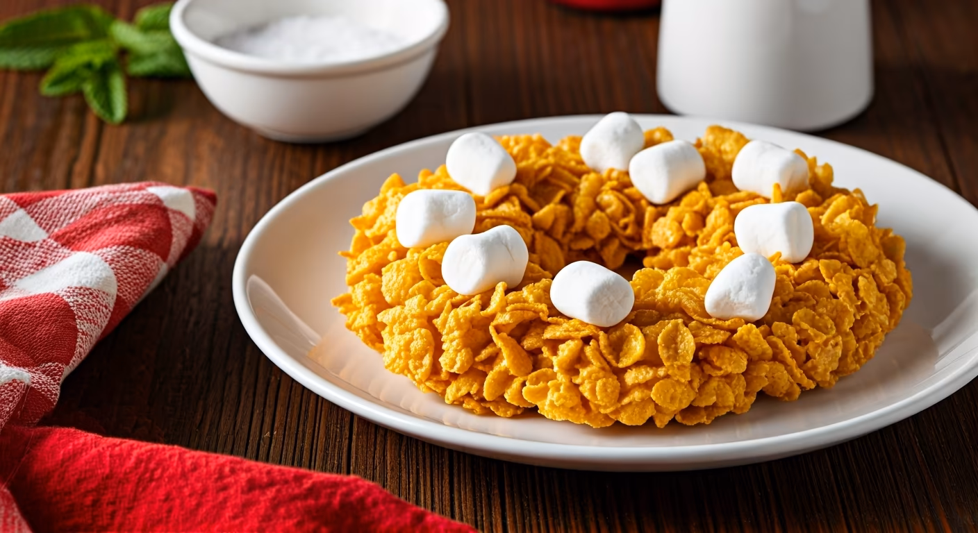 Cornflake Wreath Christmas Cookies recipe - American easy difficulty in Holiday Sweets, Treats, Cookies category