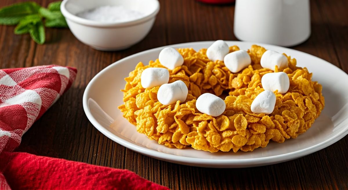 Cornflake Wreath Christmas Cookies recipe - American easy difficulty dish