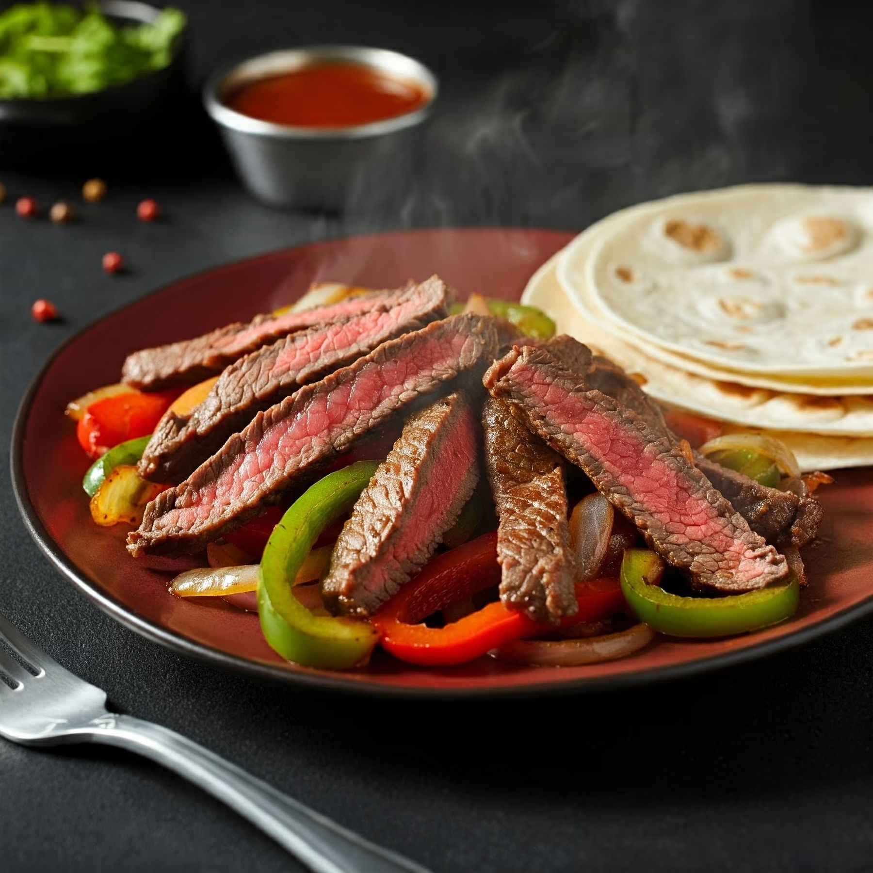 Sizzling Steak Fajitas recipe - delicious easy difficulty in Healthy Meals, Tacos & Wraps, Beef category
