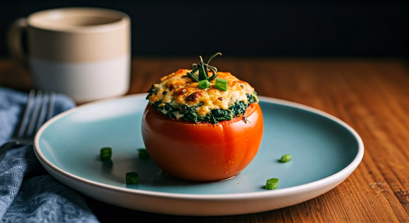Spinach Stuffed Tomatoes recipe - delicious easy difficulty in Vegetarian, Main Dishes, Vegetables category