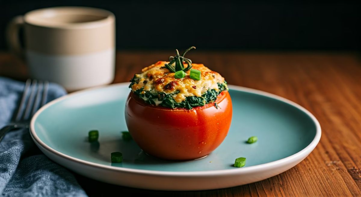 Spinach Stuffed Tomatoes recipe - American easy difficulty dish