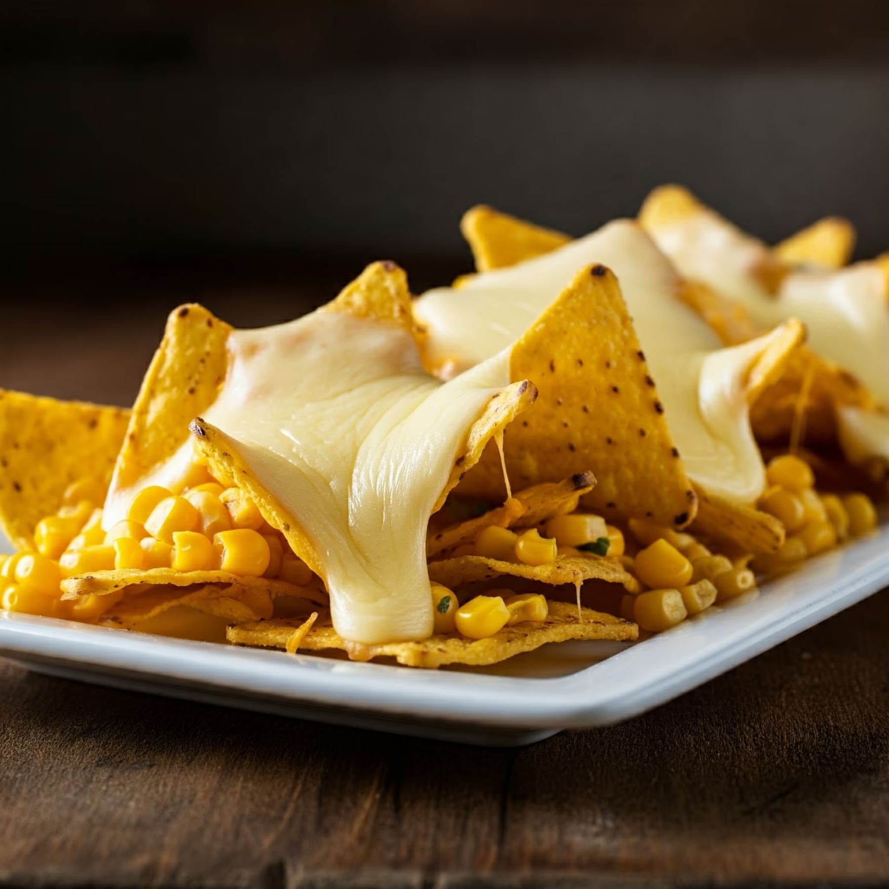 Fresh Corn Nachos with Muenster recipe - Mexican easy difficulty in Party Food, Appetizers, Cheese Dishes category