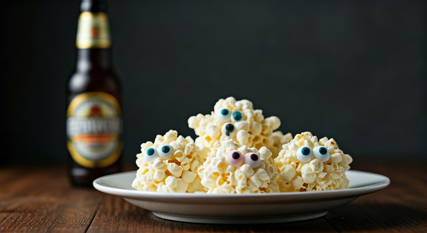 Ghost Popcorn Balls recipe - American easy difficulty in Snacks, Holiday Sweets, Treats category