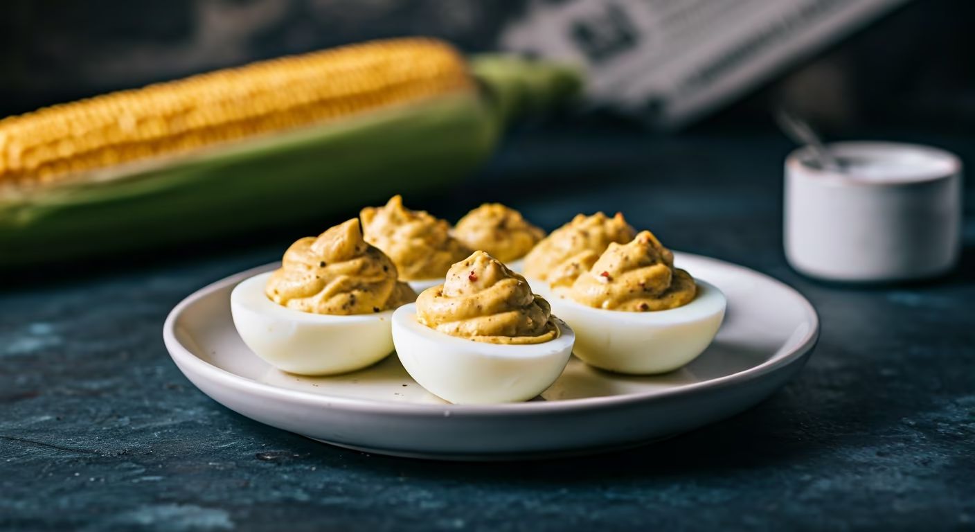 Mustardy Deviled Eggs recipe - delicious easy difficulty in Party Food, Appetizers, Eggs category