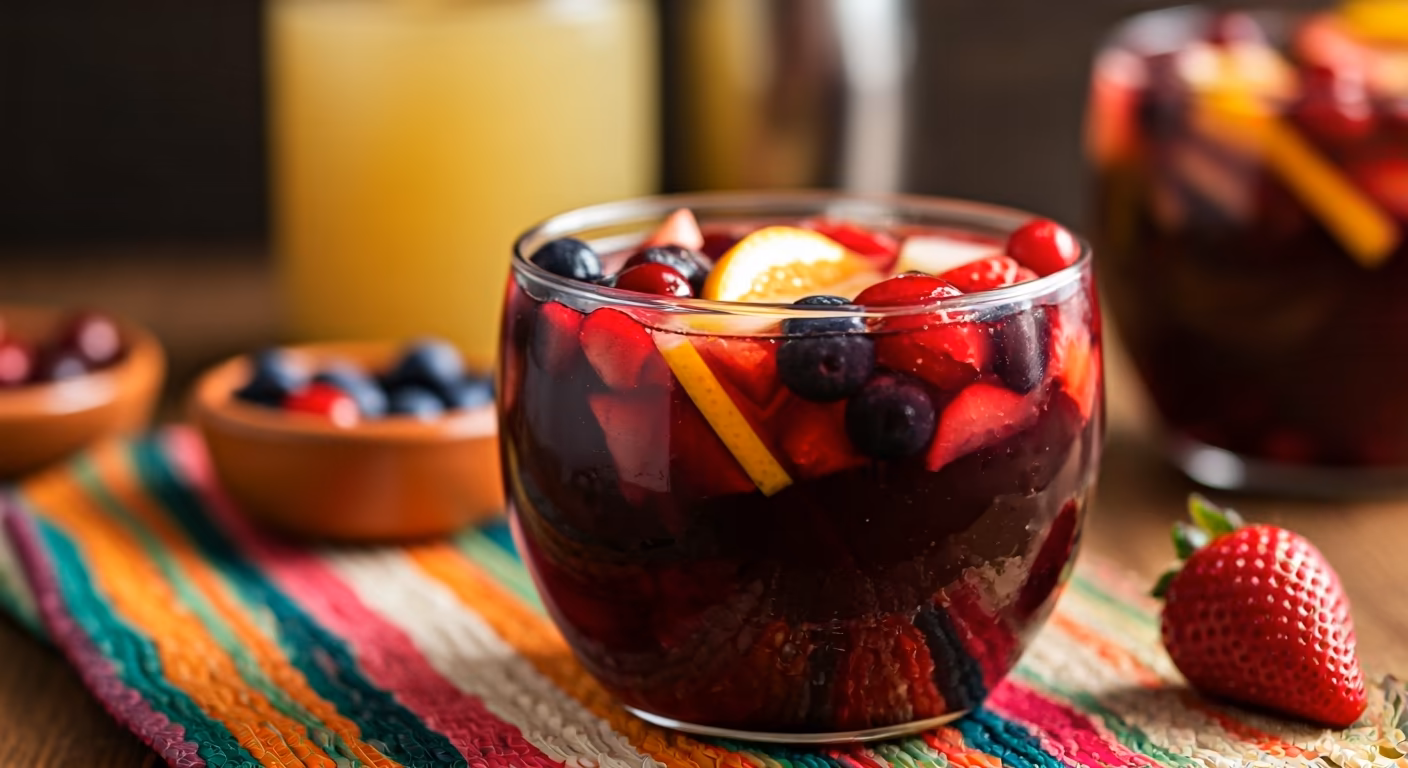 Non-Alcoholic Sangria Mocktail recipe - Mexican easy difficulty in Drinks, Beverages category