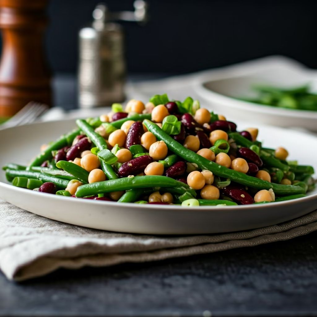 Vegan Three Bean Salad recipe - American easy difficulty in Vegan, Salads, Healthy Meals category