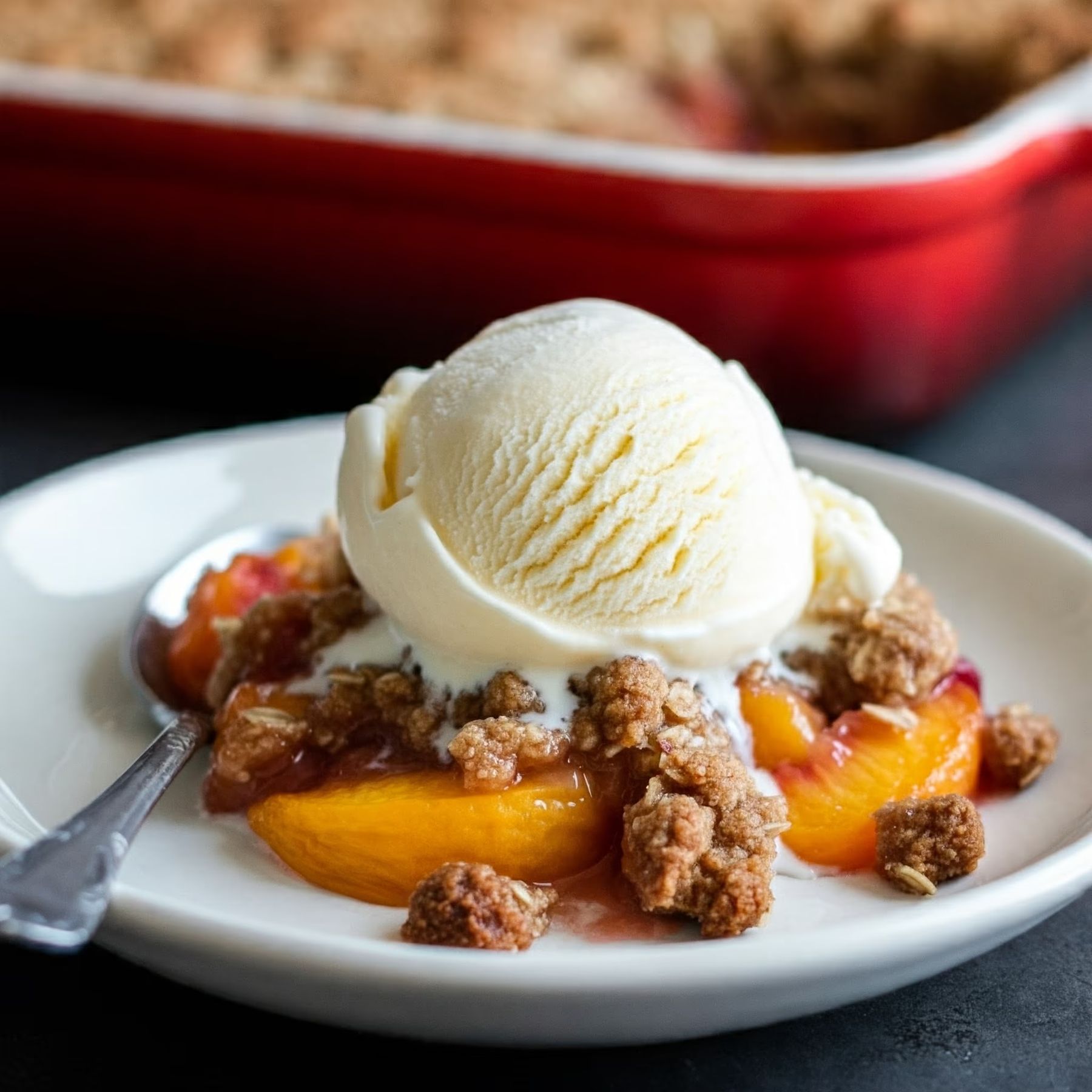 Peach Crisp recipe - delicious easy difficulty in Baking, Treats, Desserts category