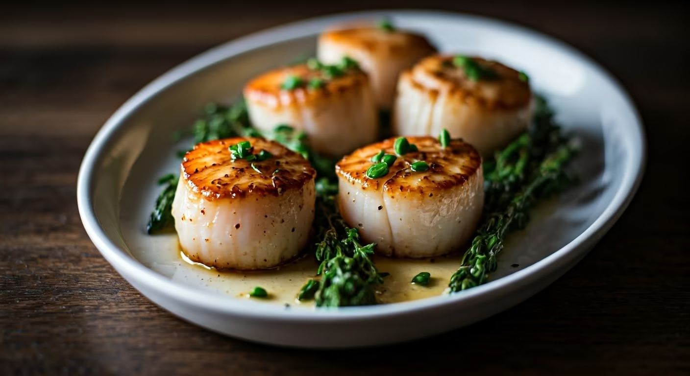 Citrus Seared Scallops with Herb Infused Butter recipe - delicious medium difficulty in Shellfish category