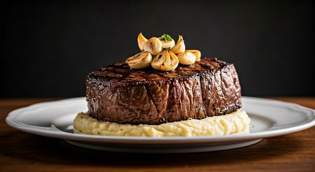 Garlic Butter Ribeye Steak with Truffle Mashed Potatoes recipe - American medium difficulty dish