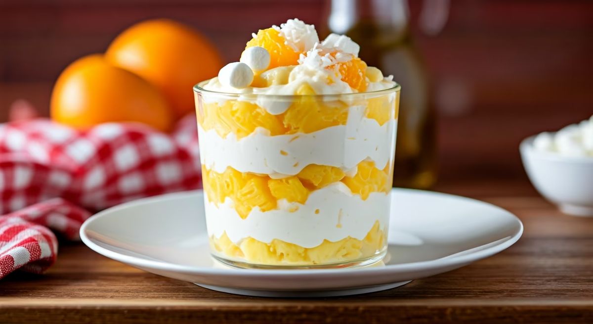 Pineapple and Orange Fluff Parfait recipe - American easy difficulty dish