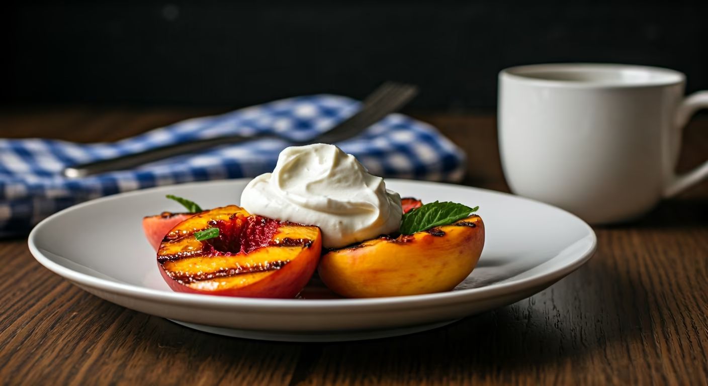 Grilled Peaches with Mascarpone recipe - delicious easy difficulty in Healthy Meals, Grilling category