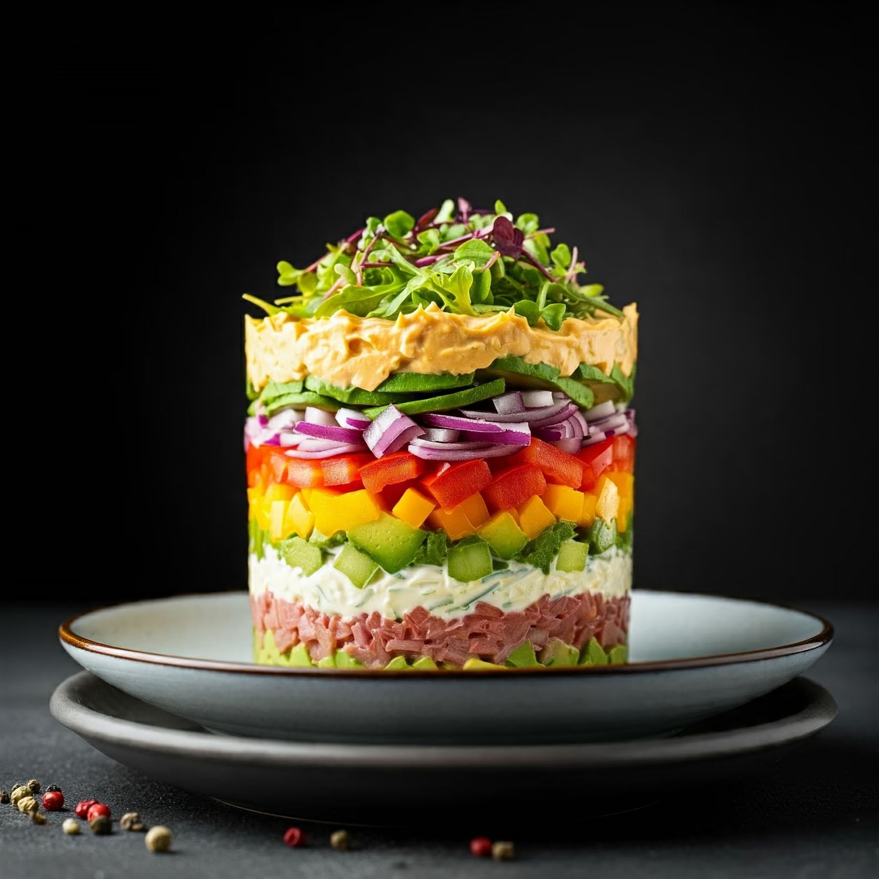 Seven Layer Salad recipe - American easy difficulty in Side Dishes, Salads category