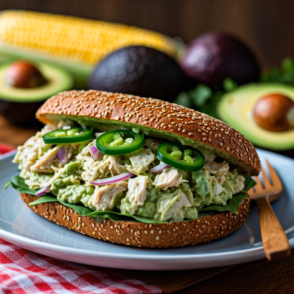 Avocado Chicken Salad Sandwich recipe - delicious easy difficulty in Lunch, Chicken, Sandwiches category