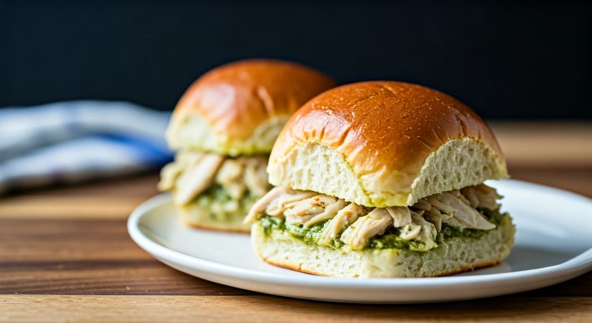 Cheesy Pesto Chicken Sliders recipe - American easy difficulty dish