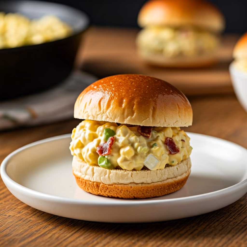 Mini Bacon & Egg Salad Sandwich recipe - American easy difficulty in Lunch, Eggs, Sandwiches category