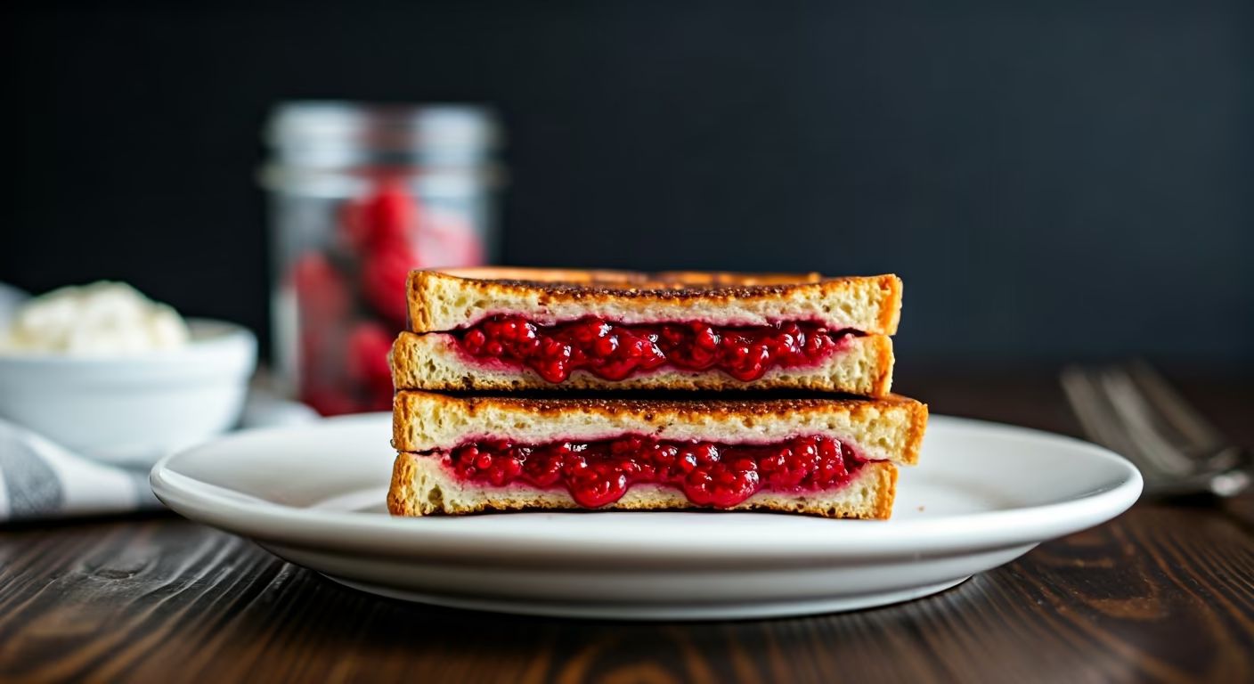 Chocolate Raspberry Dessert Grilled Cheese recipe - American easy difficulty in Lunch, Desserts, Sandwiches category