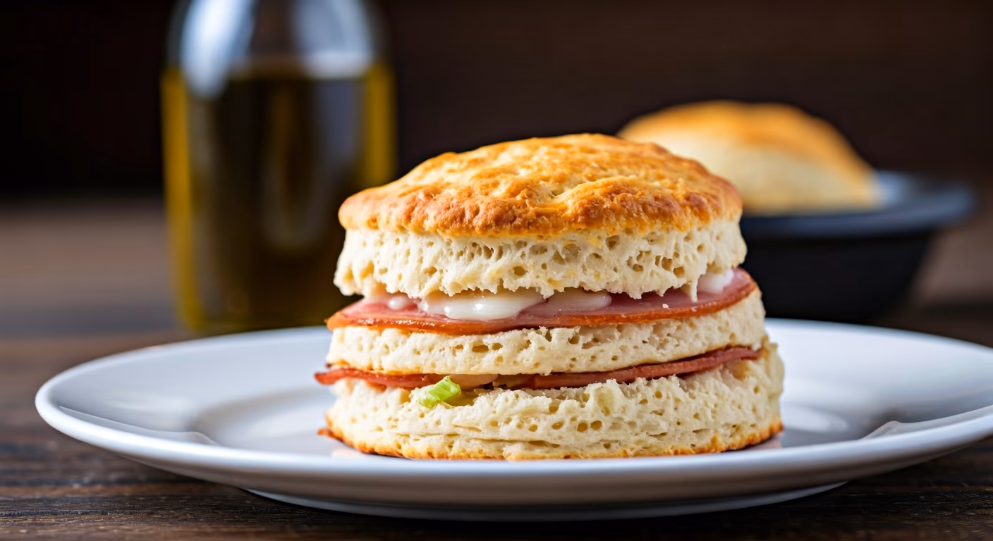 Ham & Cheese Buttermilk Biscuits recipe - delicious easy difficulty in Breakfast, Baking, Biscuits category