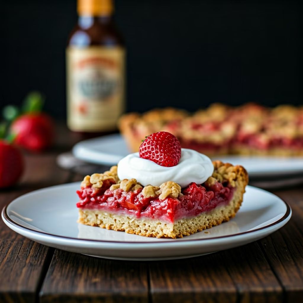 Strawberry Rhubarb Pie Bars recipe - American easy difficulty dish