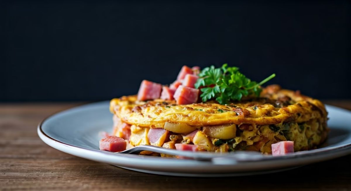Ham and Potato Frittata recipe - American medium difficulty dish